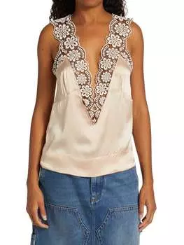 Камзол Meryll Rogge с вышивкой и кружевной отделкой, розовый