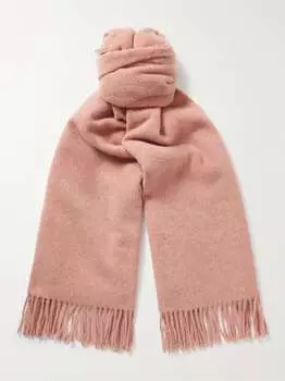 Канадский шерстяной шарф с бахромой ACNE STUDIOS, розовый