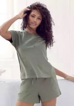 KangaROOS Пижама (2 шт.), с надписью спереди, хаки