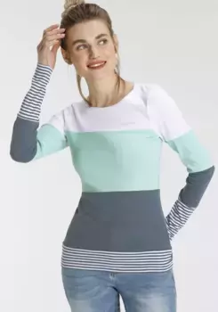 KangaROOS с длинным рукавом, цветные полоски – НОВЫЕ ЦВЕТА, цвет Wei-Hellblau-Rauchblau