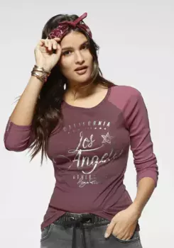 KangaROOS с длинным рукавом и металлизированным принтом спереди, цвет Beere