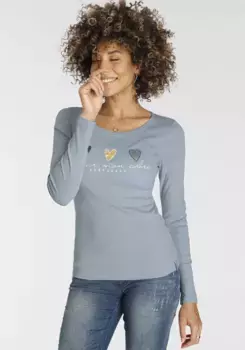 KangaROOS с длинным рукавом и милым логотипом в виде сердечек, серый