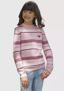 KangaROOS вязаный свитер, цвет Rosa-Geringelt