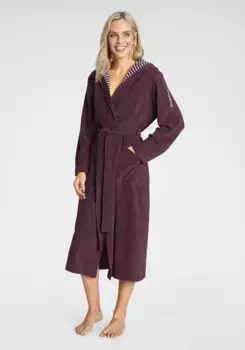 KangaROOS женский халат "Далия" (1 шт.), однотонный и в полоску внутри, халат с карманами, XS-2XL, цвет Beere