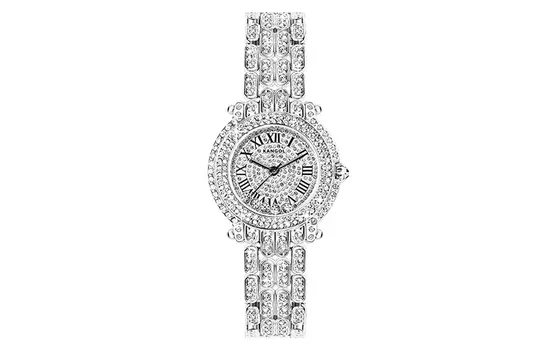 KANGOL КАНГОЛ Женские часы, Элегантная серебряная модель богини [набор ледяного синего цвета]