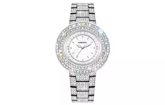 KANGOL Женские часы Starlight Sparkling Encounter с кварцевым механизмом, металлическим ремешком и белым циферблатом - K902