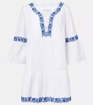 Каннский хлопковый пляжный саронг Heidi Klein, Wht-Blu