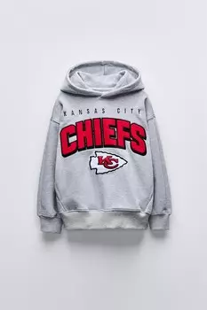 Kansas city chiefs nfl толстовка с капюшоном ZARA, серый мергель