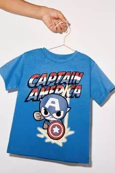 Капитан америка футболка marvel Zara, голубоватый