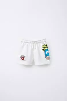 Капитан америка плюшевые шорты - бермуды marvel ZARA, белый