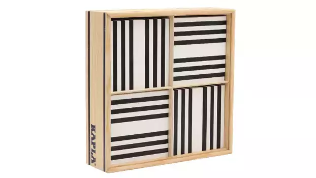 Kapla Деревянные строительные блоки, черный/белый, 100 шт в коробке