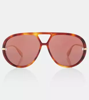 Капли авиаторские солнцезащитные очки Bottega Veneta, Havana-Gold-Brown