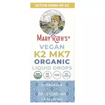 Капли жидкие MaryRuth's K2 MK7 органические, 30 мл