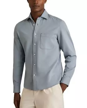 Каппо Овершерт из мягкого твила Regular Fit REISS, синий