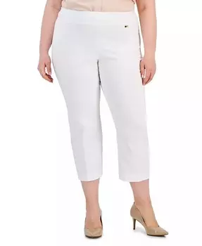 Капри больших размеров со средней посадкой без застежки I.N.C. International Concepts, белый