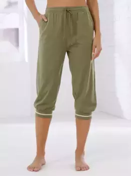 Капри брюки, оливковый