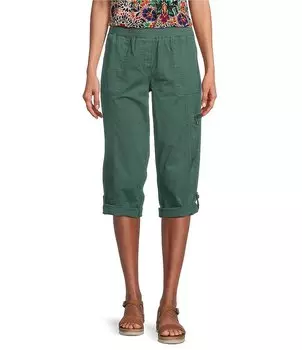 Капри из эластичного поплина Intro Kathy с закатанным краем, зеленый