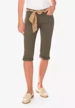 Капри Le Temps Des Cerises "KAYA" с подвернутыми краями штанин, зеленый