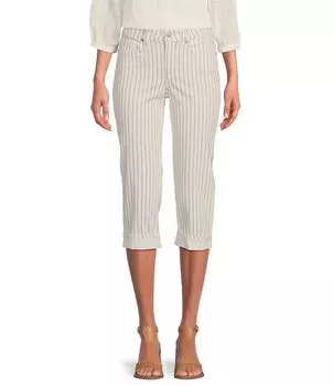 Капри с манжетами в полоску NYDJ Beach Cruise, слоновая кость
