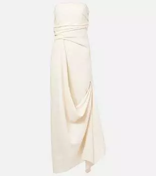 Капризное льняное макси-платье Caravaggio Staud, Natural