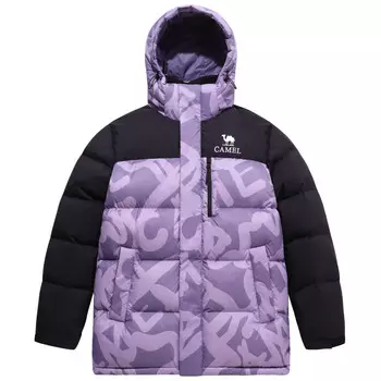Капсульная пуховая куртка унисекс Camel, цвет Bell-Sleeve Purple/Phantom Black