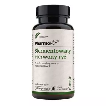 Капсулы, поддерживающие нормальный уровень холестерина Pharmovit Classic Sfermentowany Czerwony Ry, 120 шт