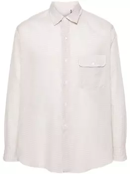 Kaptain Sunshine хлопковая рубашка с принтом в виде оконного стекла, нейтральный цвет