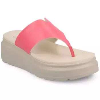 Кара клиновидные шлепанцы-вьетнамки женские Journee, красный