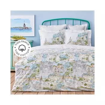 Karaca Home Rumeli Зеленый Комплект постельного белья из 100 % хлопка