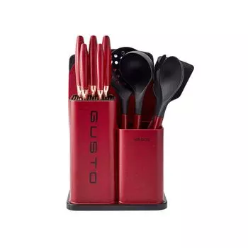 Караджа Густо 12 шт. Набор разделочных досок для ножей, бордоский поварской нож, разделочный нож, нож для хлеба, разделочный нож, нож для очистки овощей, ложка для макарон, ложка, сито, лопатка с прорезью Karaca