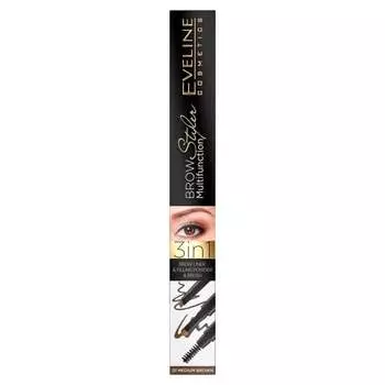 Карандаш для бровей 3 в 1, № 01 Medium Brown Eveline Cosmetics, Brow Styler Multifunction
