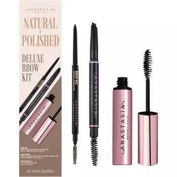 Карандаш для бровей Anastasia Beverly Hills Natural & Polished Deluxe Brow Kit, Medium Brown (Brow Wiz 0,085 g + Brow Definer 0,2 g + Clear Brow Gel 7,85 ml) / 1 Stk.