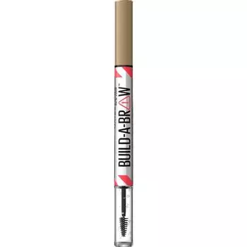 Карандаш для бровей Build-A-Brow 2в1 №250 блонд + закрепляющий гель Maybelline New York, 1 шт.