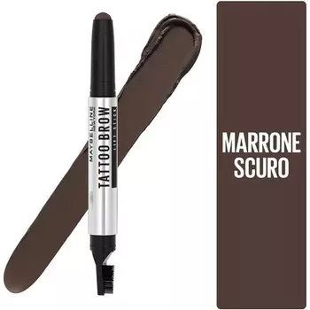 Карандаш для бровей Tattoo Brow Lift 2-в-1, 04, темно-коричневый, 1G, Maybelline New York