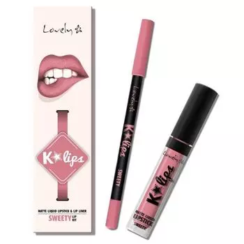 Карандаш для губ K-Lips Matte Liquid Lipstick Lip Liner Lovely Makeup, 04 Neutral Beauty