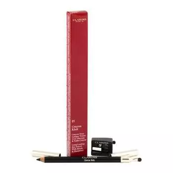 Карандаш с аппликатором, 01 Carbon Black, 1,05 г Clarins, Crayon Khol