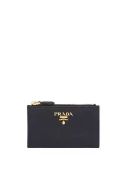 Кардхолдер из сафьяновой кожи Prada, черный