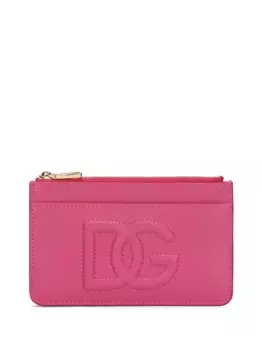Кардхолдер на молнии с тисненым логотипом DG DOLCE & GABBANA, розовый
