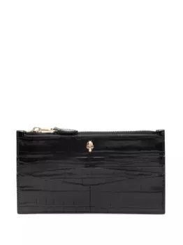 Кардхолдер с декором Skull Alexander McQueen, черный