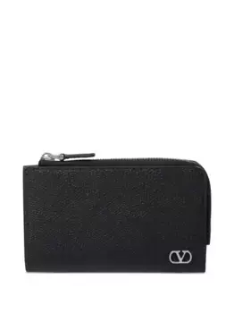 Кардхолдер с логотипом на молнии VALENTINO GARAVANI, черный
