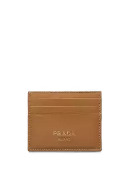 Кардхолдер с логотипом Prada, коричневый