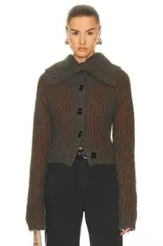 Кардиган Acne Studios Crop, цвет Rust Brown & Multi