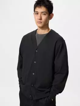 Кардиган airism из хлопка Uniqlo, черный