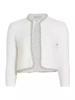 Кардиган Akira из смесовой шерсти и кристаллов Alice + Olivia, белый