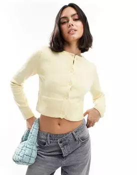 Кардиган аккуратного кроя молочного цвета ASOS DESIGN