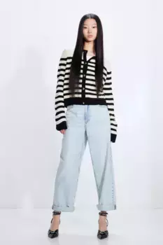 Кардиган эластичной вязки H&M, бежевый
