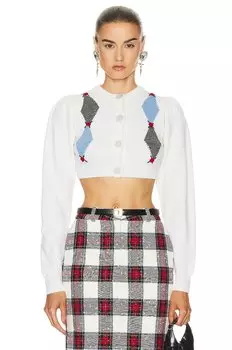 Кардиган Alessandra Rich Embroidered, белый