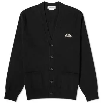 Кардиган Alexander Mcqueen Embroidered Seal Logo, черный