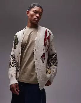 Кардиган Allsaints jay унисекс в цвете экрю