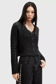 Кардиган AllSaints VIVIAN из шерсти, черный